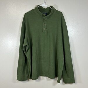 Even Tide Peruvian Men's Cotton Henley Sweater XXL Textured Casual Outerwear